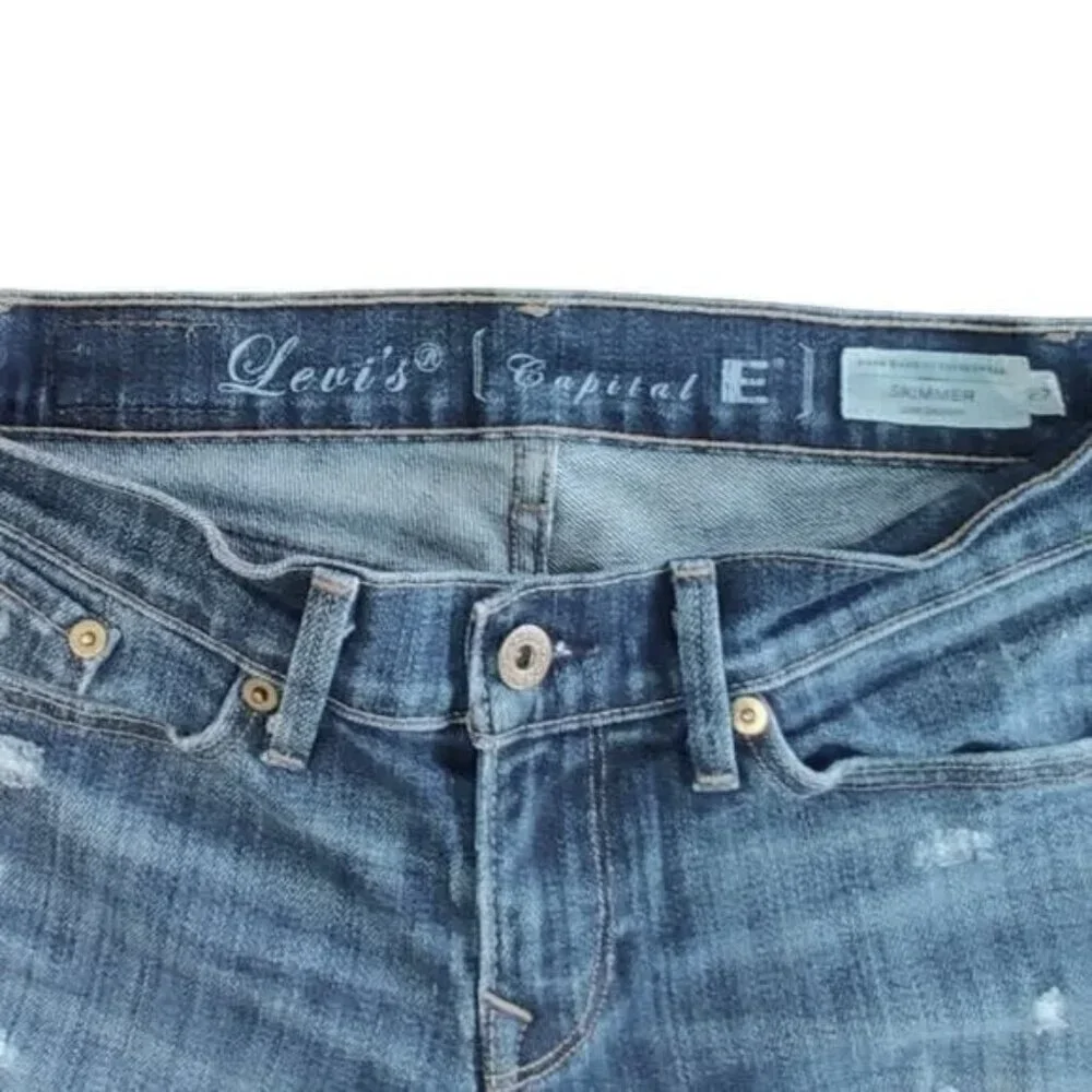 Levi’s Big E Capital E Distressed Skinny Jeans Low Rise 27